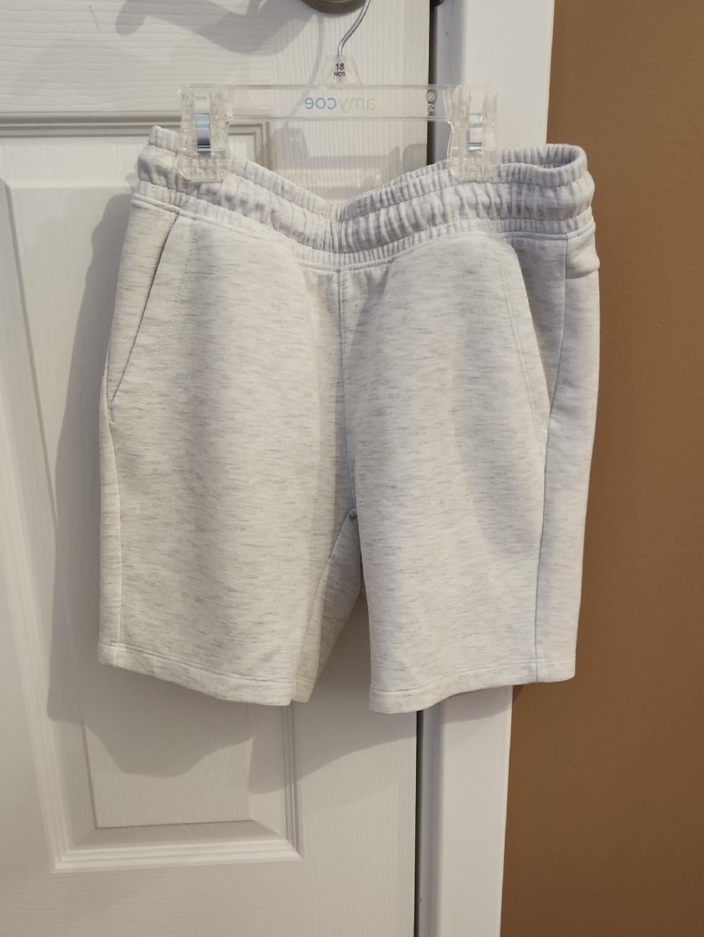 Art class Kids White Knit Shorts with Subtle Gray Print